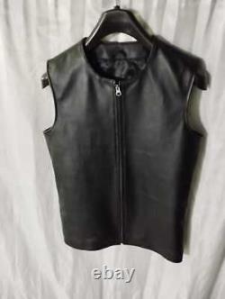 Smart mens best leather motorcycle vest. Real Sheepskin Leather Handmade Vest