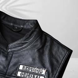 Sons of Anarchy Handmade Genuine Black Leather Vest