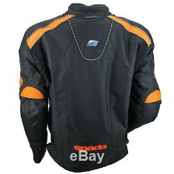 Spada Plaza Textile Waterproof Motorcycle Textile Jacket Black/KTM Orange