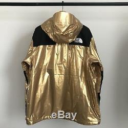 Supreme X The North Face Metallic Mountain Parka Jacket Gold Tnf 100% Authentic