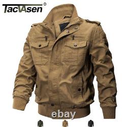 TACVASEN Mens Tactical Jacket Military Cargo Pilot Coats Bomber Jackets Outwear
