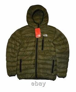 THE NORTH FACE MEN'S JACKET PUFFER COAT HOODIE DOWN 800 OLIVE Size M
