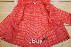 THE NORTH FACE THERMOBALL HOODIE PRIMALOFT down WOMEN'S SPICED CORAL JACKET S
