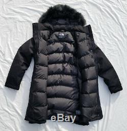 The NORTH FACE ARCTIC PARKA Black Medium Faux Fur Down Jacket Coat CC13 New NWT