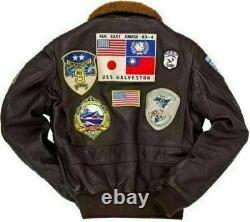 Tom Cruise Top Gun Peter Maverick Bomber Fur Collar Aviator Leather Jacket Men