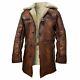 Tom Hardy Dark Knight Brown Bane Coat Leather Jacket For Men Cafe Racer Trench