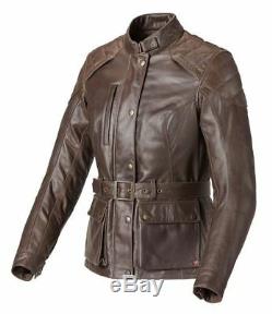 Triumph Beaufort Ladies Brown Leather Motorcycle Jacket NEW RRP £300.00
