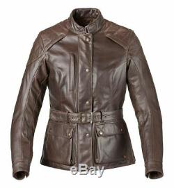 Triumph Beaufort Ladies Brown Leather Motorcycle Jacket NEW RRP £300.00