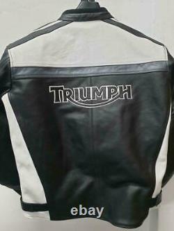 Triumph Motorbike Motorcycle Cowhide Leather Bikers Sports Jacket