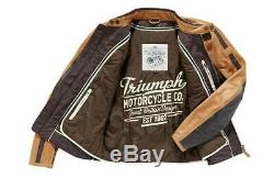 Triumph Raven Tan Leather Motorcycle Jacket Size Xxx-large Mlhs17320 Half Price
