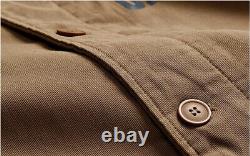 USN Mens Winter N-1 Deck Jacket Vintage Bomber Jacket Fleece Coat Retro Casual