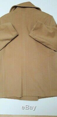 Used Burberry Pea Coat Jacket Camel Cashmere Wool Uk12/14 Women Large Trench Mac