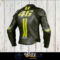Valentino Rossi VR 46 Motorcycle Motorbike Leather Racing Moto GP Jacket