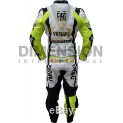 Valentino Rossi VR 46 Yamaha Fiat Motorcycle Leather Racing Moto GP Suit