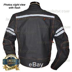 Vulcan VTZ 910 Motorcycle Jacket Mens Black Premium leather Armoured Waterproof
