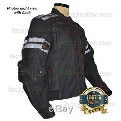 Vulcan VTZ 910 Motorcycle Jacket Mens Black Premium leather Armoured Waterproof