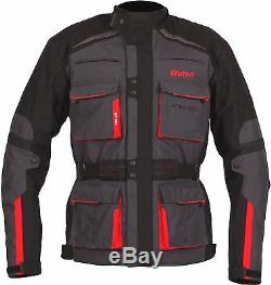 Weise Bora Mens Gunmetal Red Textile Armoured Motorcycle Jacket New RRP £199.99