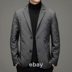 Winter Men's Casual Suit Cotton Coat Single Breasted Trench Jacket 2 Button S