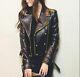 Women's Black Moto Genuine Sheepskin Leather Slim Fit Biker Style Leather Jacket