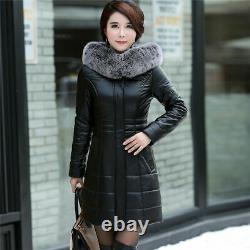 Women's Down Coat Leather Sheepskin Winter Fur Collar White Duck Down Jacket