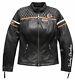 Women's Miss Enthusiast Harley Davidson B&s Triple Vent Black Leather Jacket