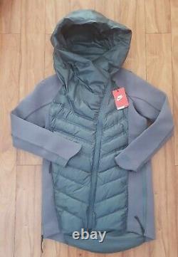 Women's Nike Tech Fleece Aeroloft Hooded Parka Jacket Sz S Grey 804976 021