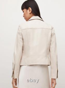Womens leather jacket in beautiful Cream Color to standout from the crowd