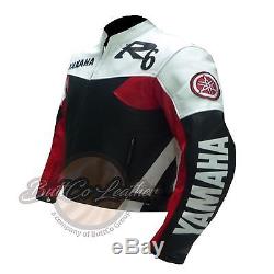 YAMAHA R6 Cowhide Motorcycle Clothing Red Biker Leather Jacket ButtCo Leather