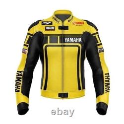Yamaha Yellow Jackets Real Leather Motorcycle Racing Motorbike Jacket Style