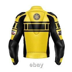 Yamaha Yellow Jackets Real Leather Motorcycle Racing Motorbike Jacket Style