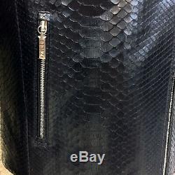 ZILLI Men's Black Real Python Leather Genuine Snakeskin Bespoke Handmade Jacket