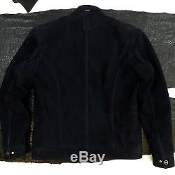 Zilli Metis Suede Genuine Leather Men's Luxury Navy Blue Handmade Bespoke Jacket