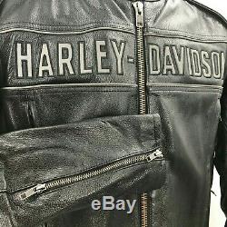 525 $ Nouveau Withtags Harley Davidson Road Warrior Réfléchissant Veste En Cuir XL Hoodie
