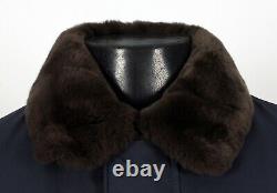 8 500 $ T.n.-o. Loro Piana Central Park Castorino Beaver Fur Lined Bomber Blue S