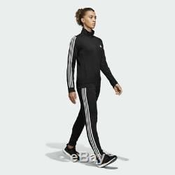 Adidas Femmes Wts Équipe Sportive Survêtement Pantalon Veste Noire Blanc 3 Stripe Dv2431