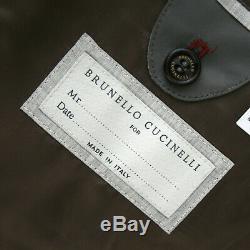 Brunello Cucinelli Eau Douce En Nylon Vert Gris Brossé Veste Résistant 50 Nouveau