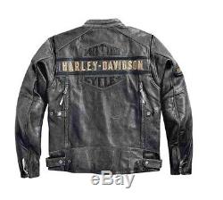 Classique Harley Davidson Passing Lien Distressed Veste Moto En Cuir Pour Hommes