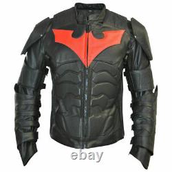 Costume Batman Beyond Batman en cuir véritable avec armure amovible pour moto