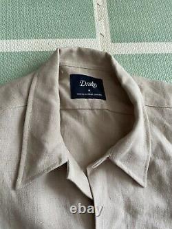 Drakes London 5 Pocket Chore Veste Sur-shirt Shacket Linge Taille Small