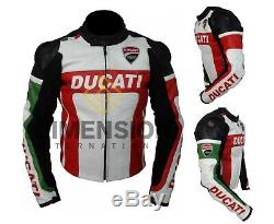 Ducati Moto Moto Veste Cuir Véritable Jackest Racing Team Ce Blindé