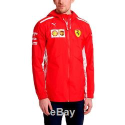Ferrari Scuderia Mens F1 Racing Rain Jacket Tissé Par Puma 762365-01 Pdsf 225 $ Sz