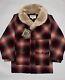 Filson Laine Doublée Mackinaw Packer Coat Red Cream Shearling Small Made In Usa