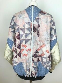 Gratuite Personnes Rudy Quilted Bomber Jacket Vintage Inspired Patchwork Medium Rrp248 $