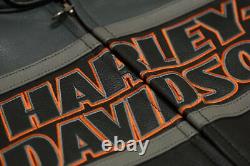 Harley Davidson Homme Rumble Couleur Bloqué B&s Veste De Moto En Cuir Noir