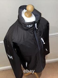 Helly Hansen Crew Shell Jacket 30263/990 Noir New Rrp £125 Taille Moyenne P&p Gratuit