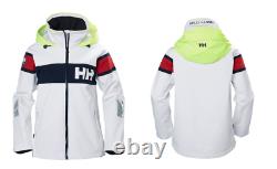 Helly Hansen Femme W Salt Flag Jacket 33923-001 Waterproof Windproof White New