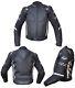 Hommes Guerrier Tous Noir Gp Drapeau Moto Moto Biker Jacket Ce Armor