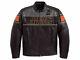Hommes Harley Davidson Rumble Colorblocked Veste De Motard En Cuir Véritable Cowhide