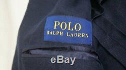 Hommes Polo Ralph Lauren Marine Lin Blazer Bleu / Veste De Taille Moyenne. 40r