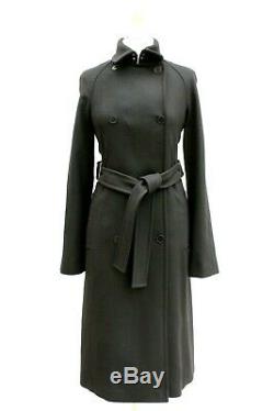 Karen Millen Noir Élégant Tailored Trench Coat Belted Military Jacket 6 À 16 Nouveau